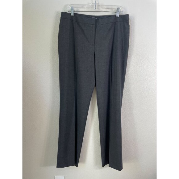 Lafayette 148 New York Womens Large Barrow Virgin Wool Stretch Gray Dress Pants - Picture 1 of 10